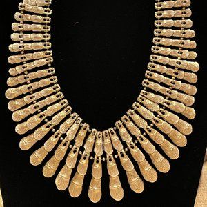 08.06.2025_1 Egyptian-style Bib Gold-toned necklace from the 1940's B.S.K signed